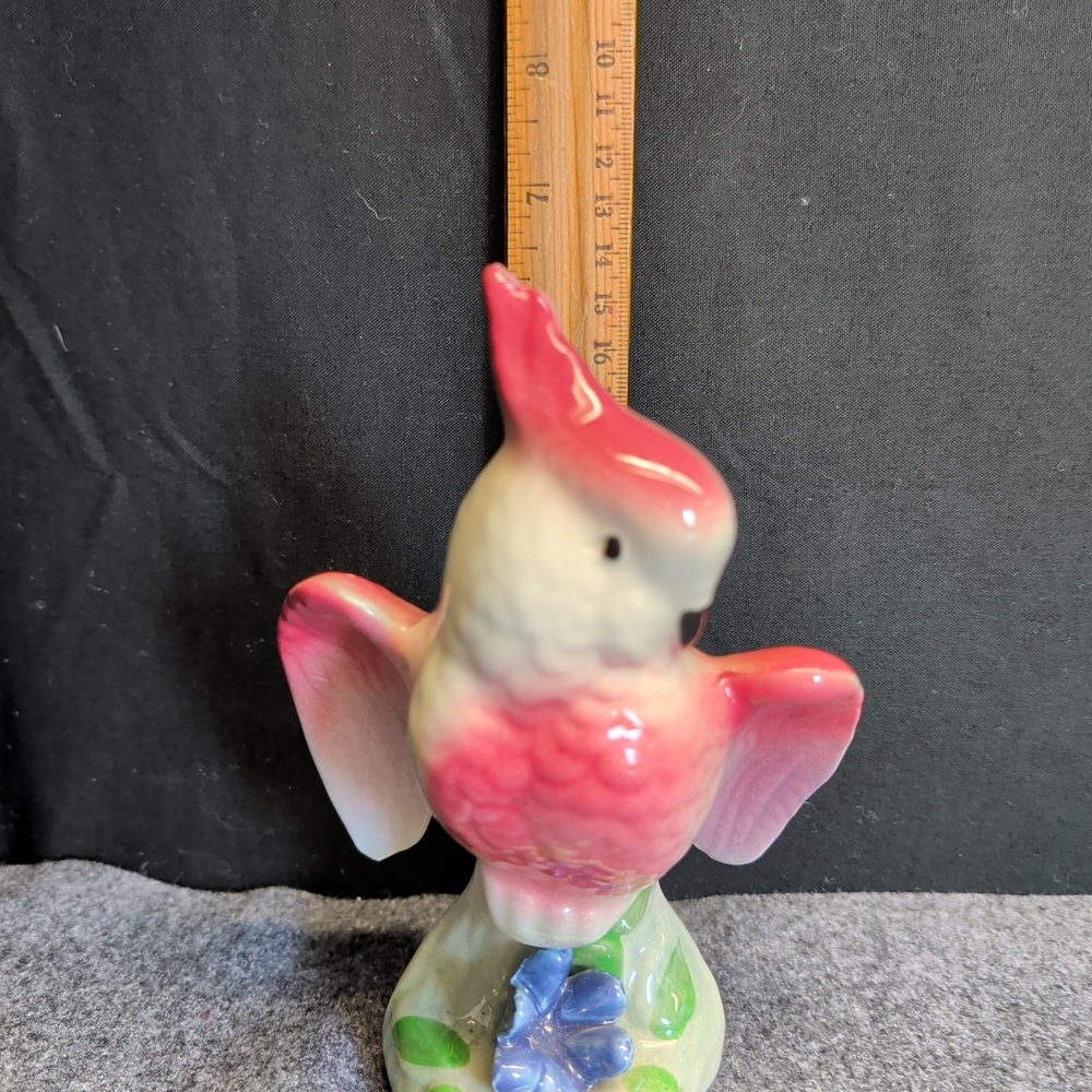 Pink and White Ceramic Bird Figurine - Picture 9 of 10